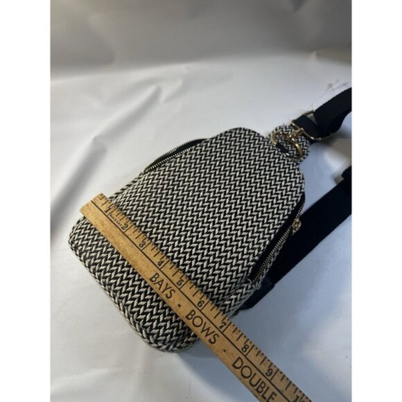 Beige Black Tweed Crossbody Bag for Women‎ - Picture 5 of 8